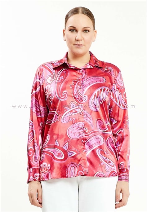 HALLMARK Long Sleeve Graphic Plus Size Red Shirt Sers58kir