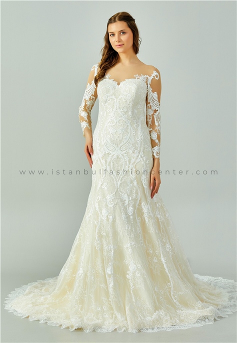 HALLMARKLong Sleeve Maxi Lace Regular Ecru Bridal Dress Enz00453kib