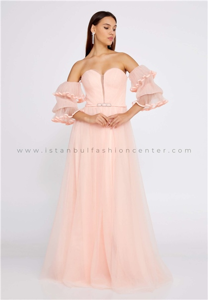 HALLMARKOff Shoulder Midi Tulle A - Line Regular Pink Prom Dress Ses2646pud
