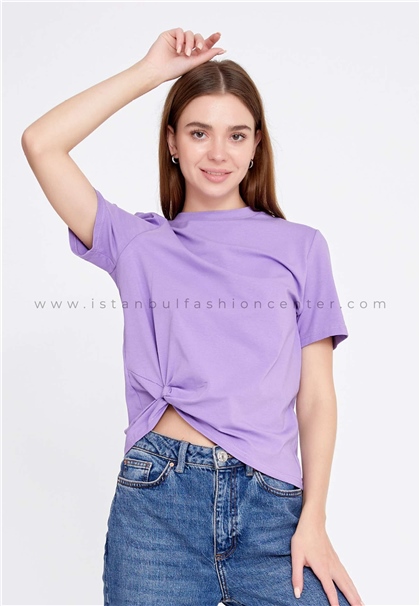 HALLMARKShort Sleeve Solid Color Regular Purple T-shirt Qmlqb24lıl