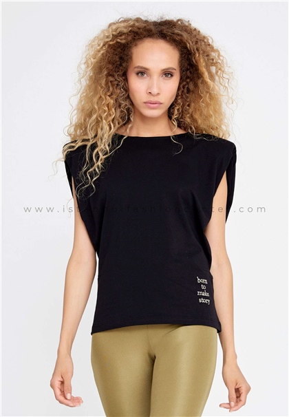 HALLMARKShort Sleeve Solid Color Regular Black T-shirt Kmy22s10960syh
