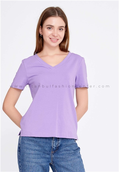 HALLMARKShort Sleeve Solid Color Regular Purple T-shirt Qml21yqb20lıl
