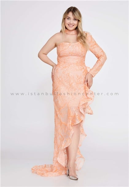 HALLMARKSleeveless Maxi Tulle Column Plus Size Orange Wedding Dress Pau4278som