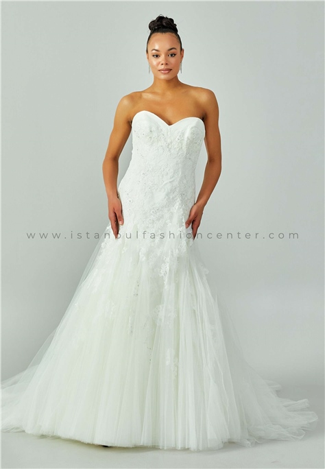 HALLMARKStrapless Maxi Lace Regular Ecru Bridal Dress Enz01001kib
