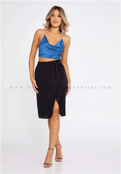 IJO & COMidi Solid Color Regular Black Skirt Ijo2311syh