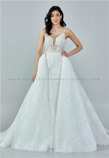 JANROZ BRIDALSleeveless Maxi Tulle Regular White Wedding Dress Jnr21130kib
