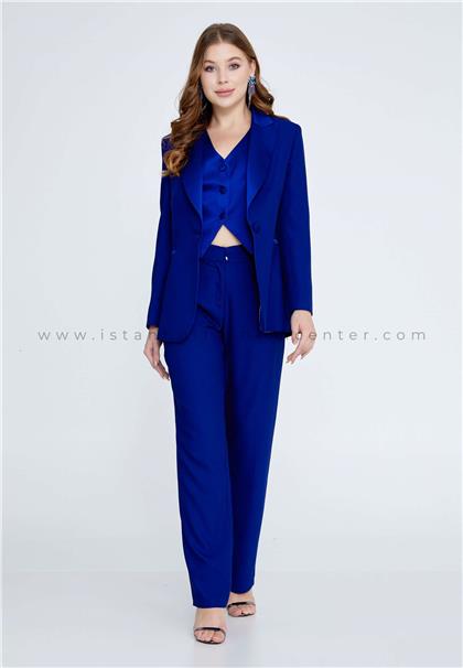 JOIN MELong Sleeve Crepe Regular Blue Three-Piece Outfit Jnm23-330sak