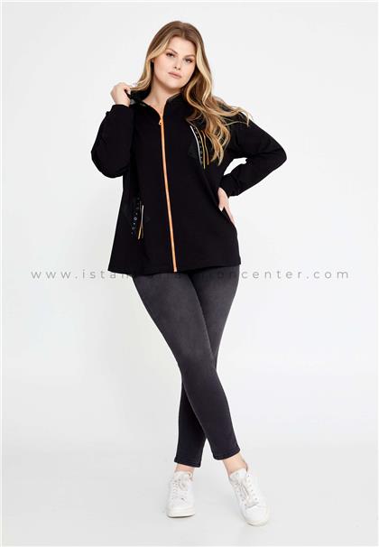 L2 BY LA LUCELong Sleeve Solid Color Plus Size Black Sweatshirt L2ll2.y232b92syh