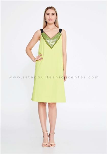LALUCESleeveless Midi Polyester Column Regular Green Casual Dress Llcll.y23le290fys