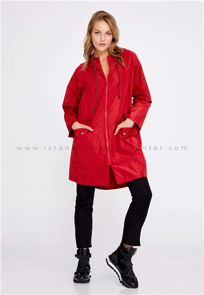LALUCESolid Color Regular Red Raincoat Llclt2kır