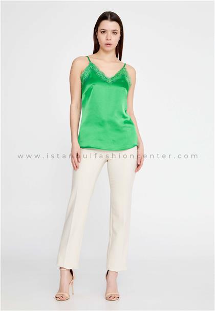 MİARTESleeveless Solid Color Regular Green Blouse Mıa23y11436ysl