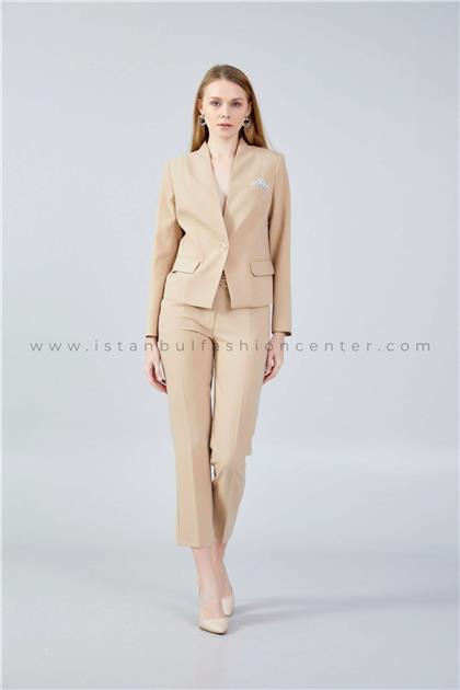 MISCHKALong Sleeve Regular Beige Suit Msh3602khv