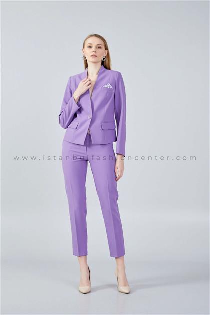 MISCHKALong Sleeve Regular Purple Suit Msh3602lıl