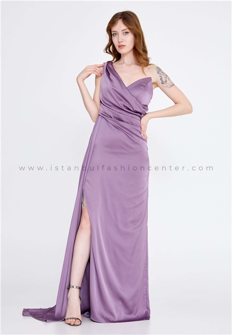 MONTEROSAStrapless Maxi Satin Column Regular Purple Wedding Dress Arm260mor