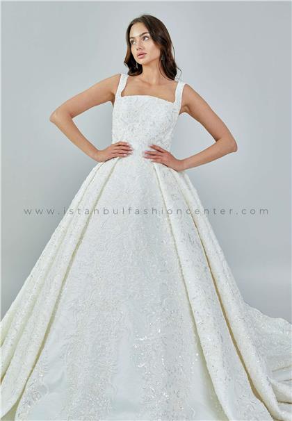 MULEYKE WEDDINGSleeveless Maxi Sequin Regular Ecru Wedding Dress Mlymw-290kıb