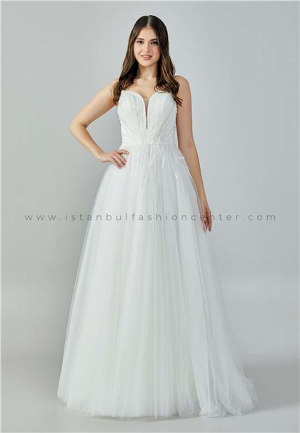 NALANS BRIDALSleeveless Maxi Tulle Plus Size Ecru Wedding Dress Nlspas2324-bkib