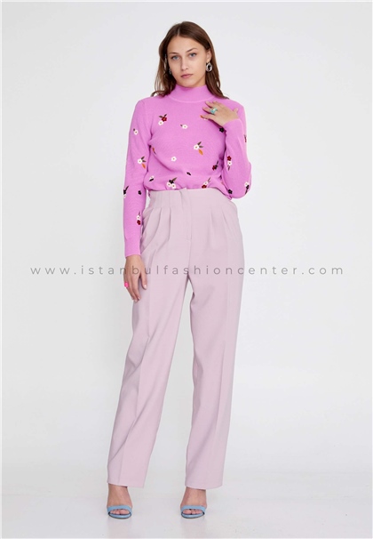 RAYOLong Sleeve Knitwear Floral Regular Pink Sweater Ryo22ray-19810pem
