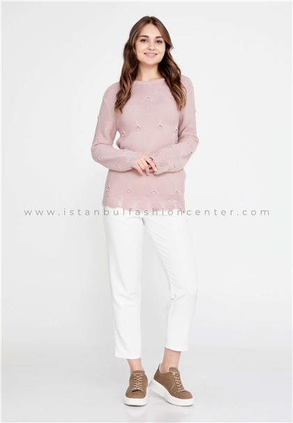 RAYOLong Sleeve Wool Solid Color Regular Pink Sweater Ryo22ray-11600pem