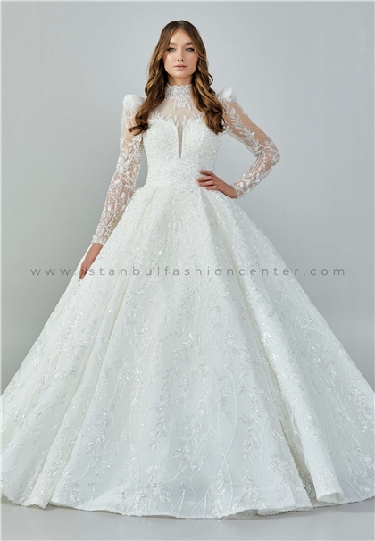 WHITE HOUSE BRIDALLong Sleeve Maxi Sequin Regular Ecru Wedding Dress Who7287/2kre