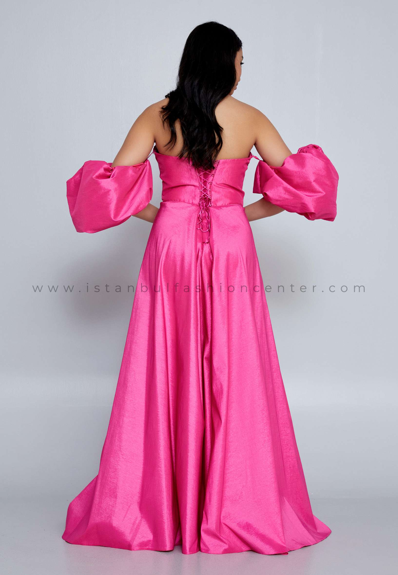 ALCHERA Off Shoulder Maxi Polyester Column Regular Fuchsia Prom Dress