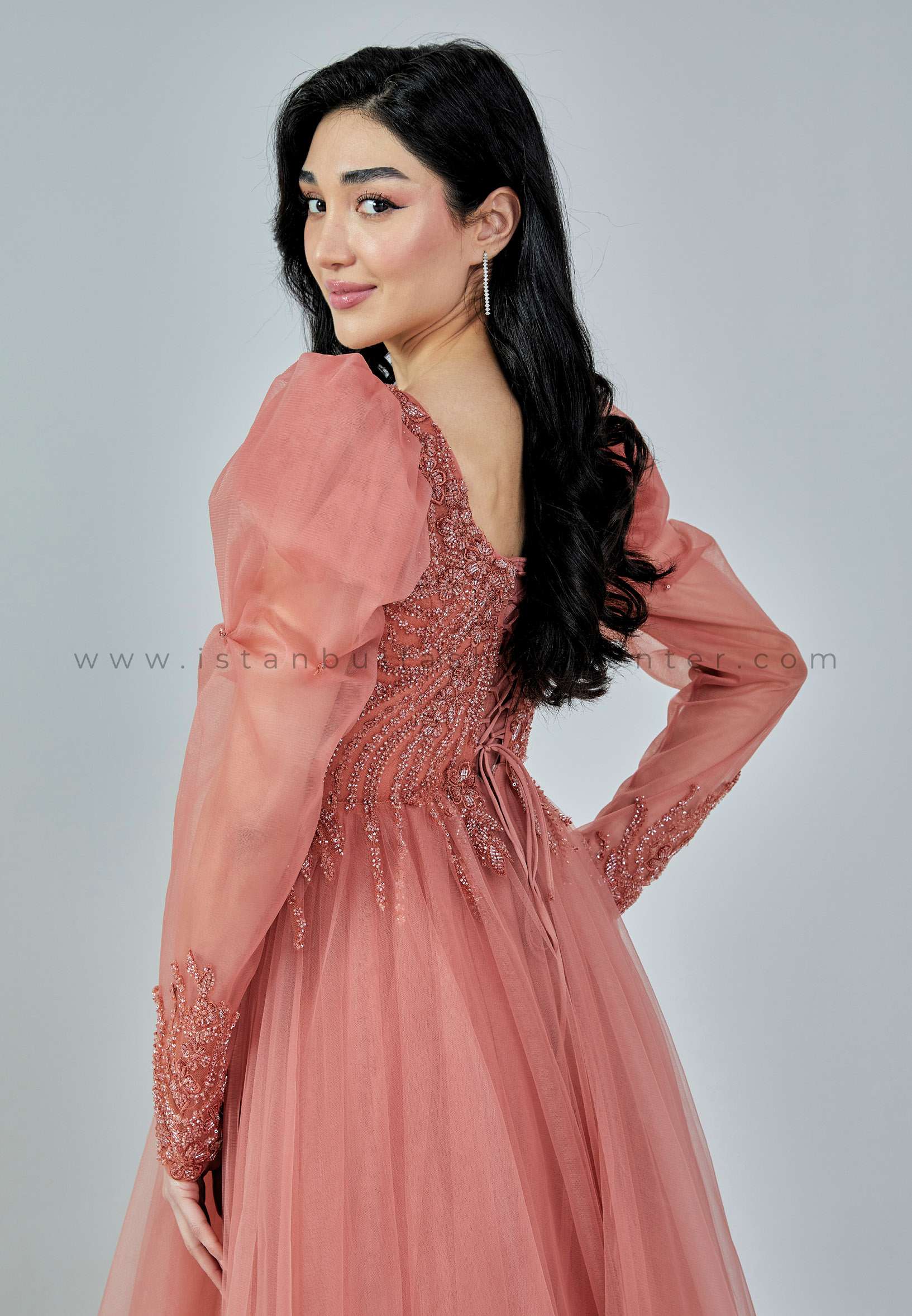 Pink Color Jacquard Gown For Engagement