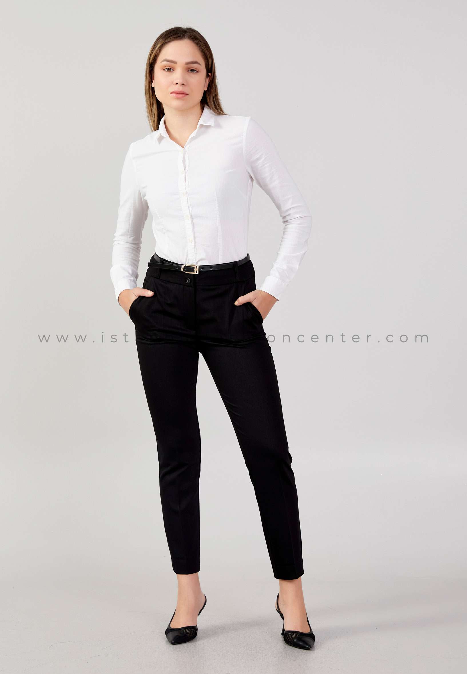 GEMKO Skinny Fit Plus Size Black Pants Gem14160xlsyh