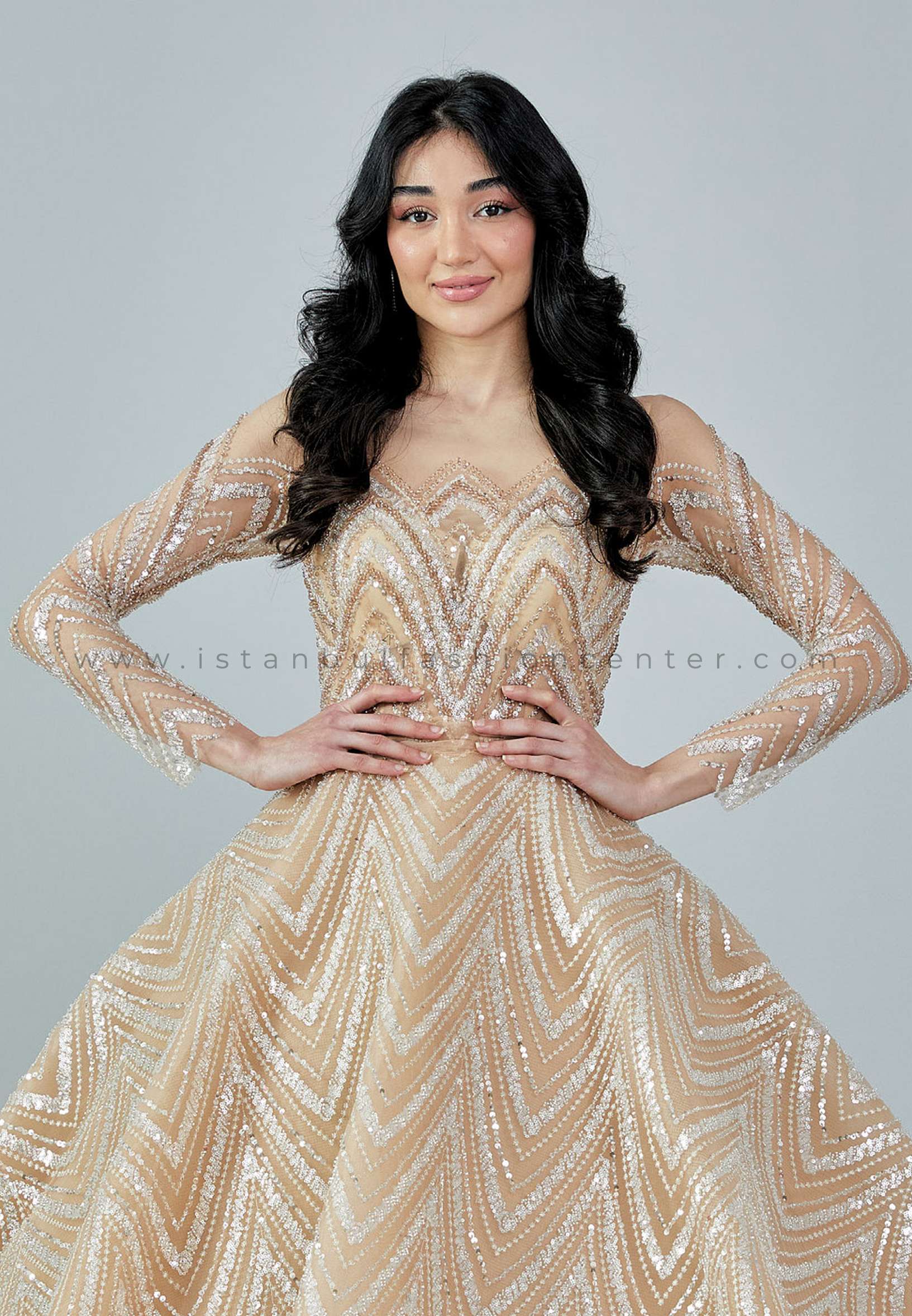 Matte gold shop long gown
