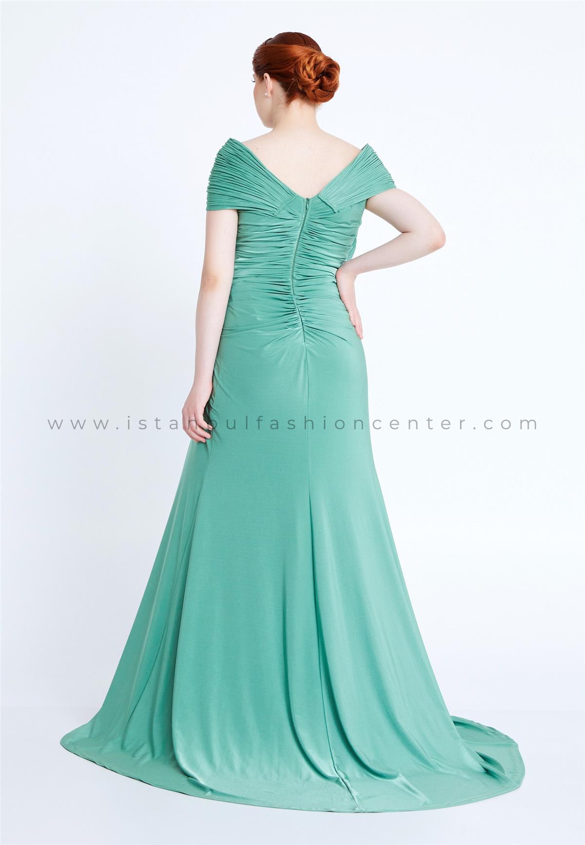 FUMEE Off Shoulder Maxi Lycra Mermaid Plus Size Turquoise Wedding Guest  Dress Fme0761fır