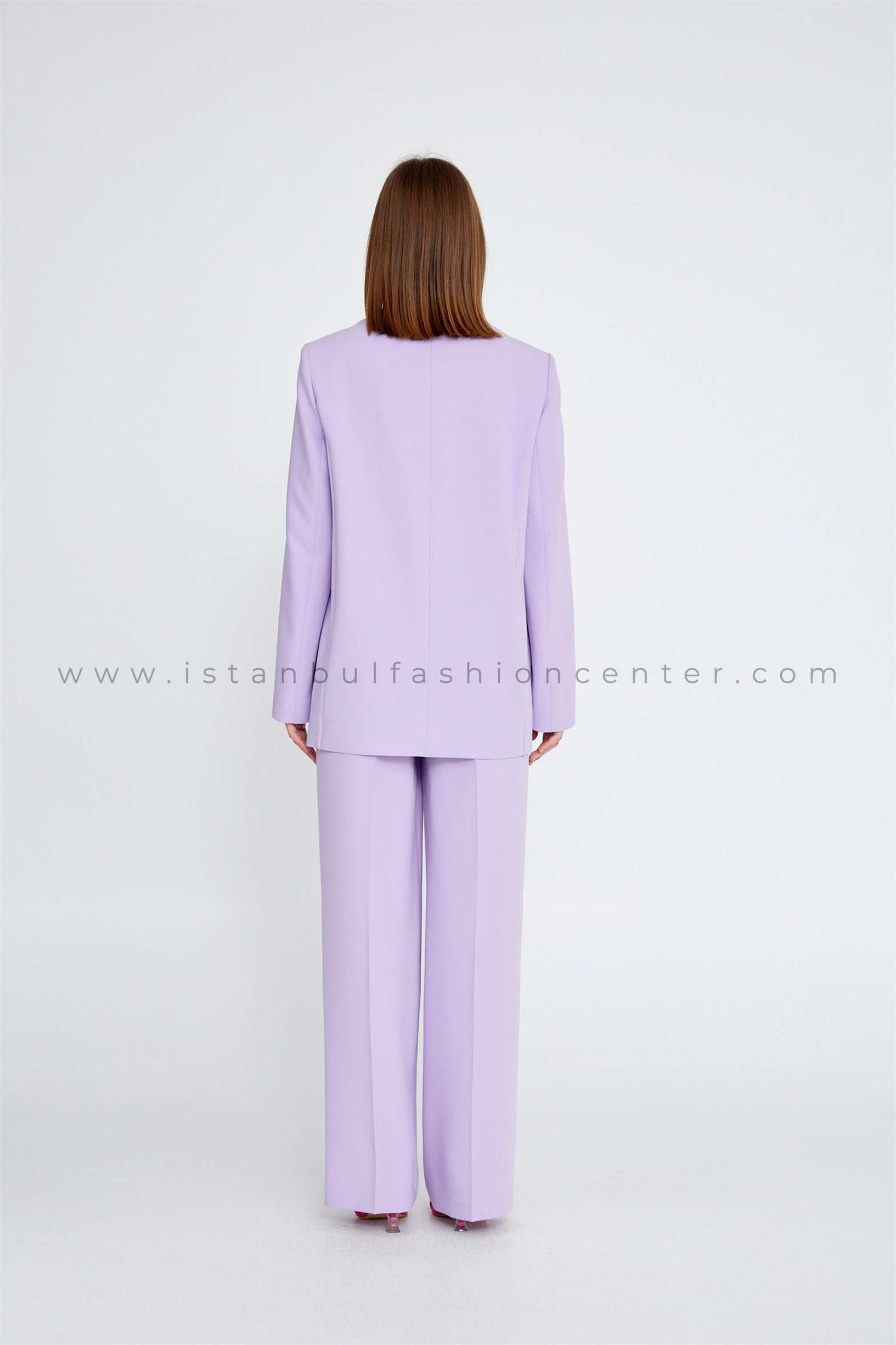 H.KUPSS Long Sleeve Crepe Solid Color Regular Purple Jacket