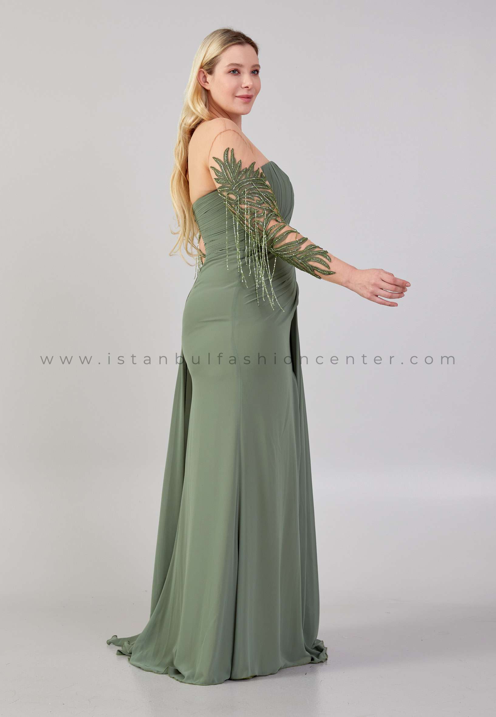 Plus Size Cap Sleeve Maxi Evening Dress for Wedding Guest