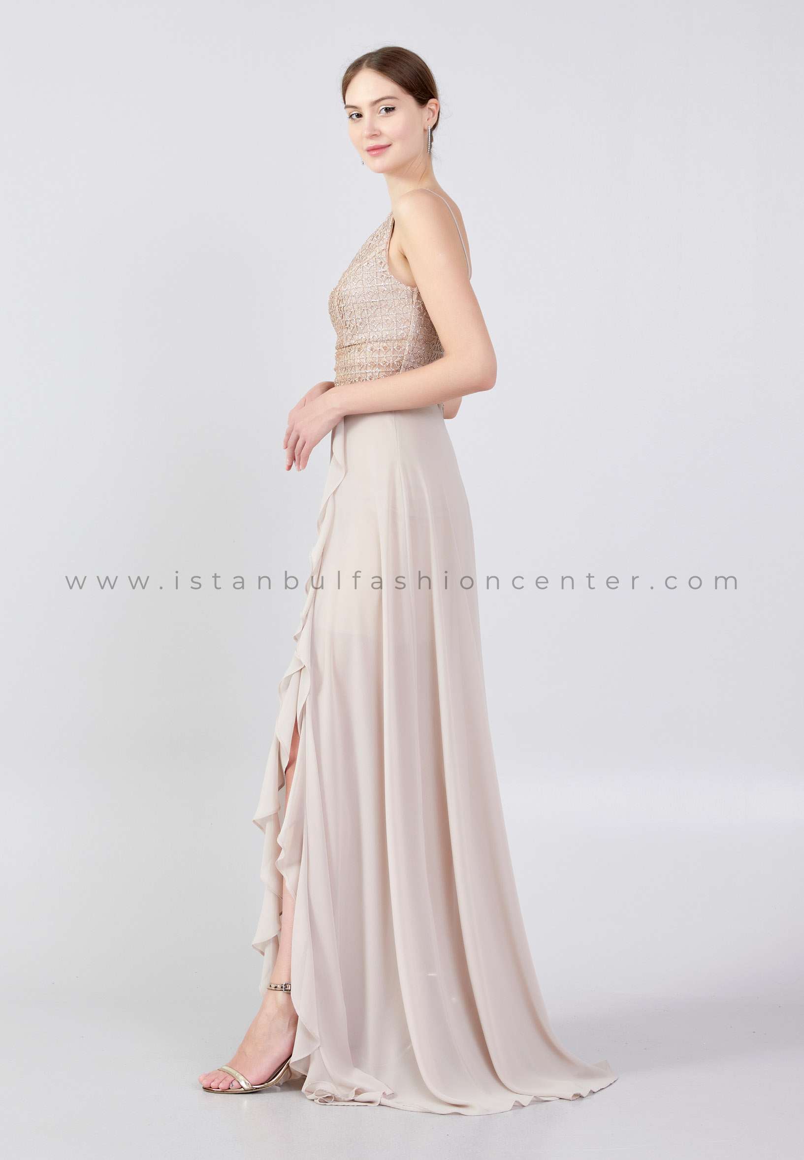 Champagne chiffon sleeveless clearance dress