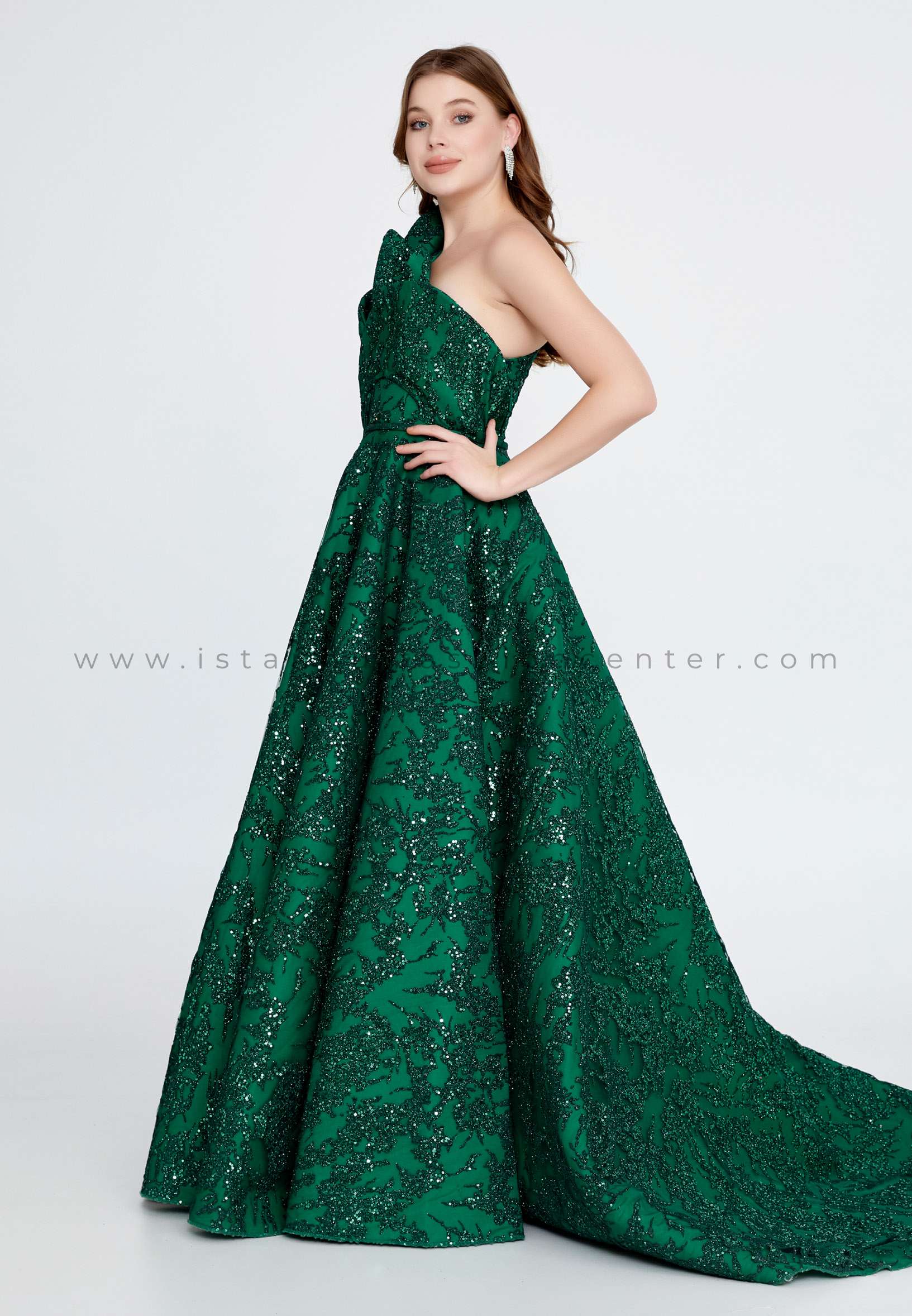 Barraganetal | Green Maxi A-Line Tulle Dress