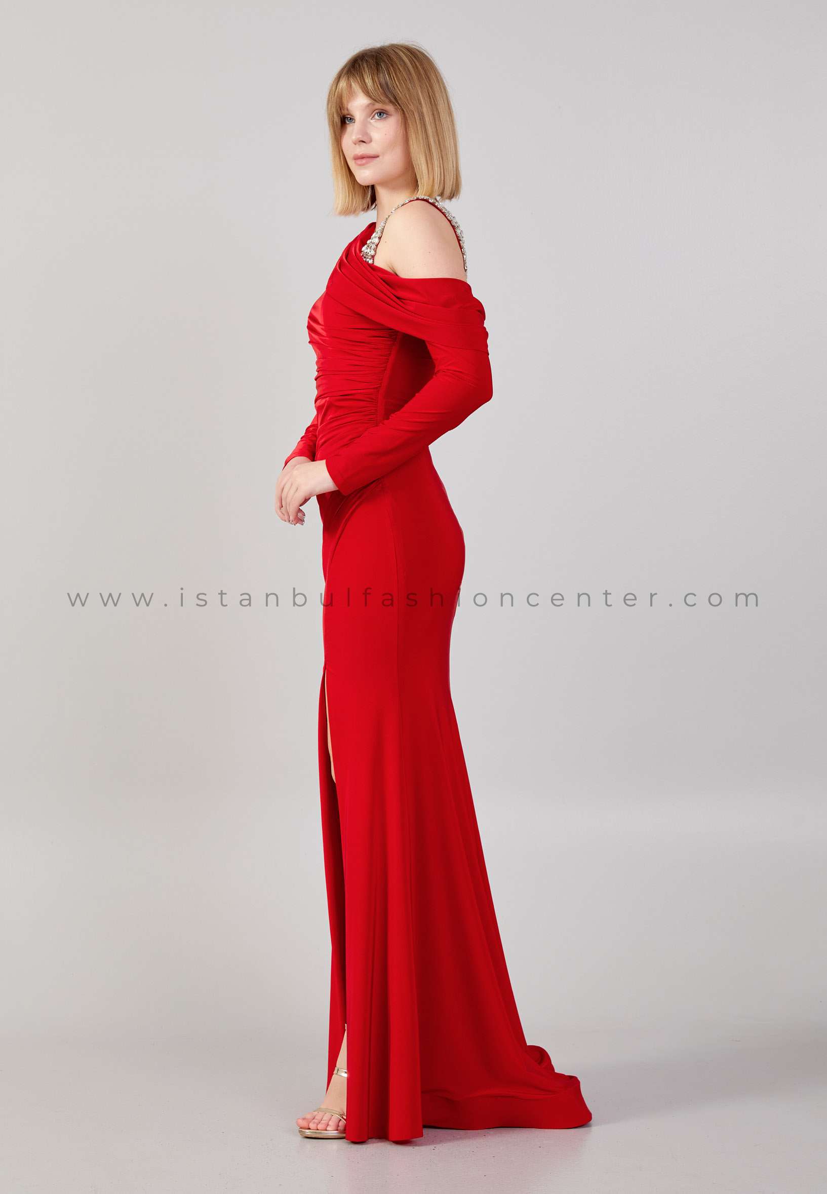 NSET Manche longue Maxi Lycra Sirene Reguliers Rouge Robe de Mariage Ins3058k r