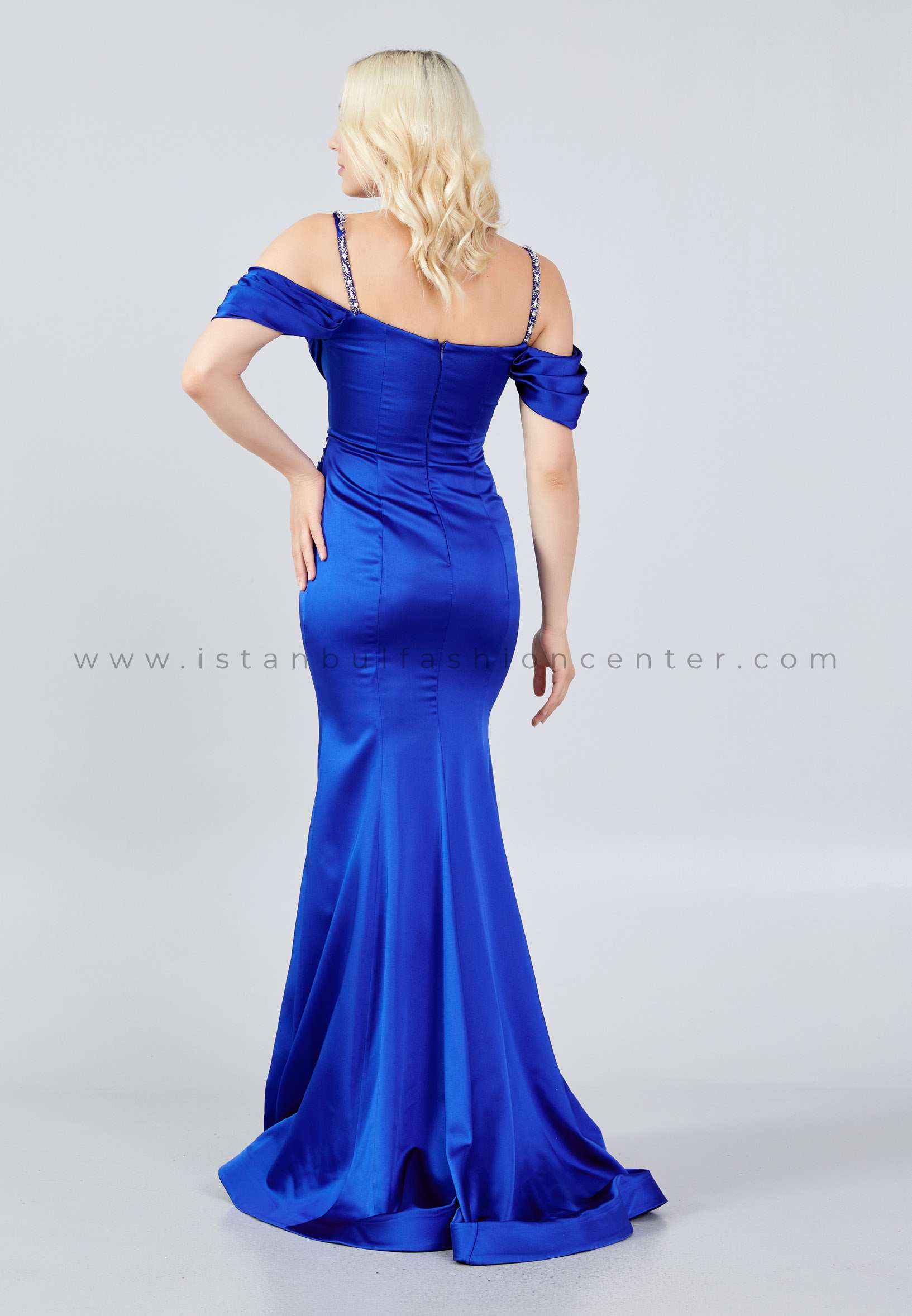 Red Carpet Ready Satin Gown - Cobalt Blue – Dressmezee