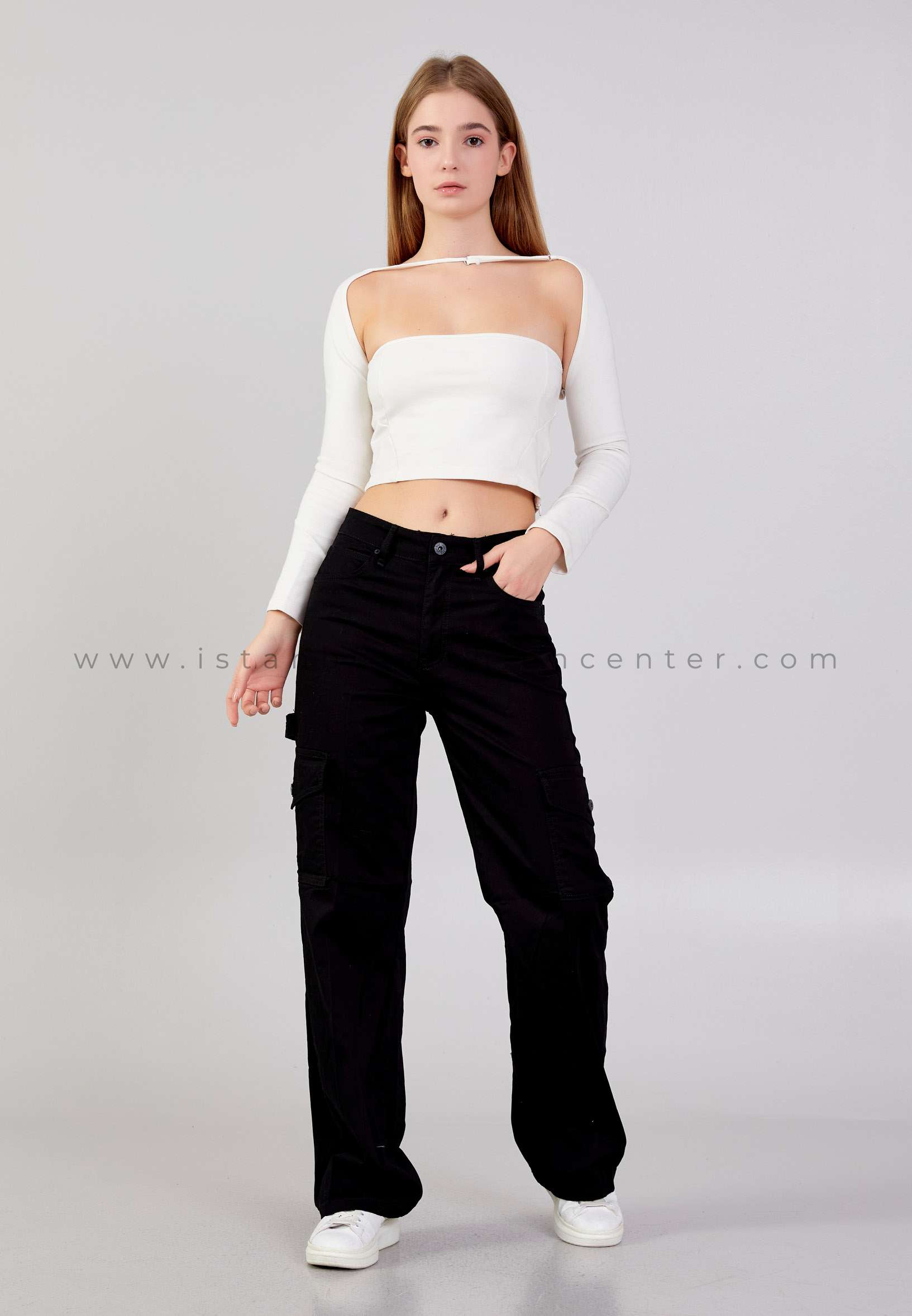 GEMKO Skinny Fit Plus Size Black Pants Gem14160xlsyh