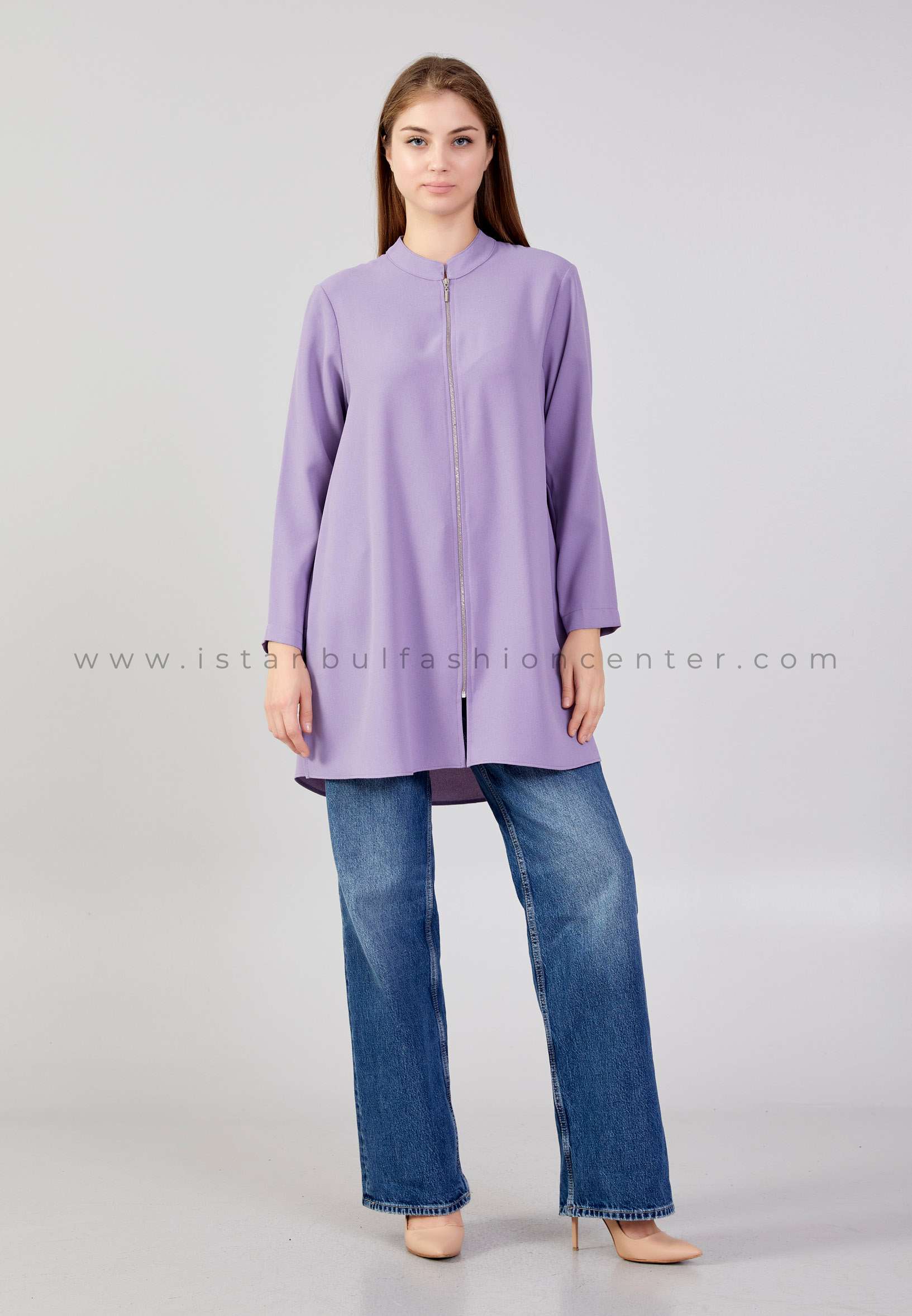 LYSA STUDIO Long Sleeve Solid Color Regular Purple Tunic Lys23y002lıl