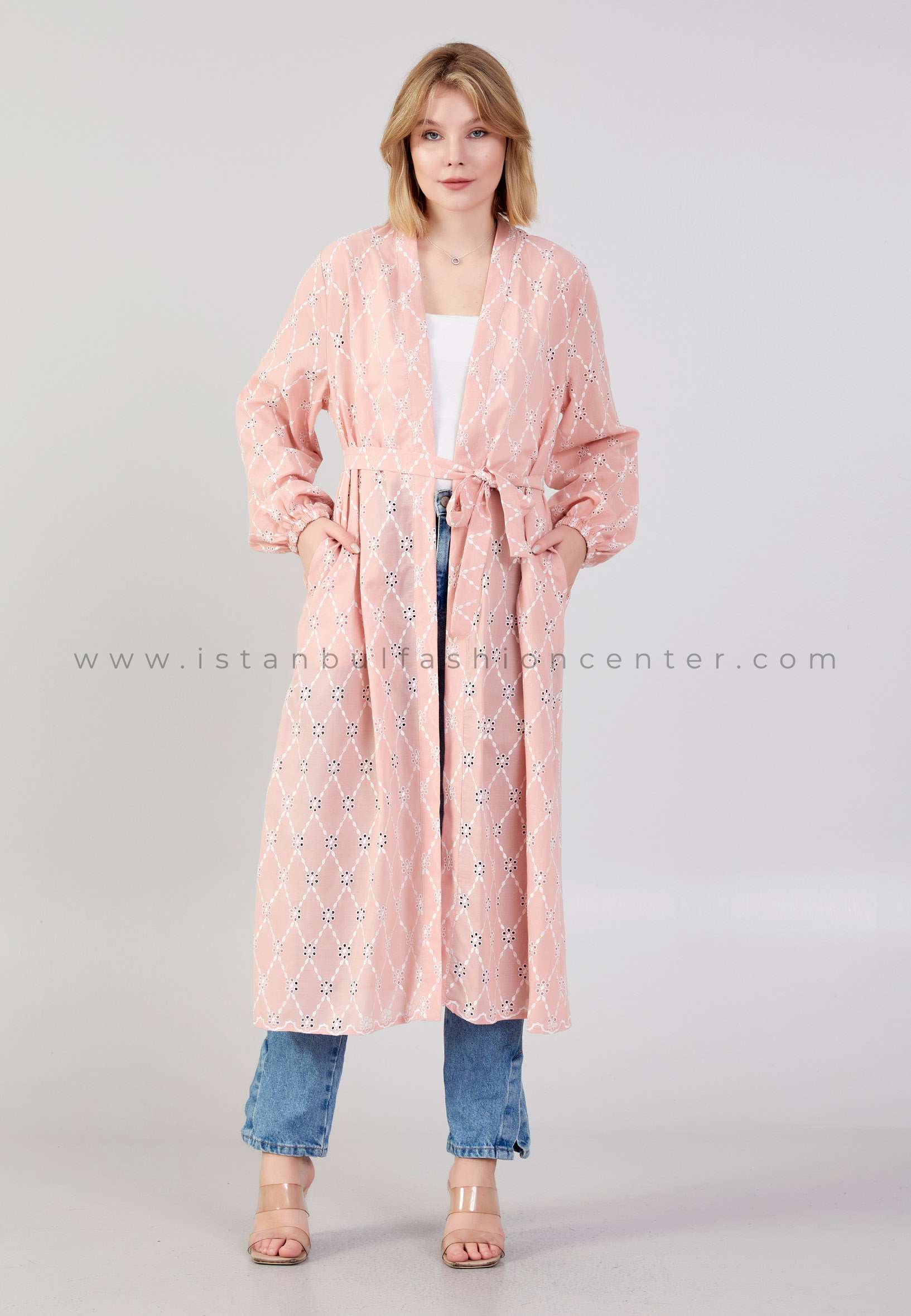 Pink top kimono jacket