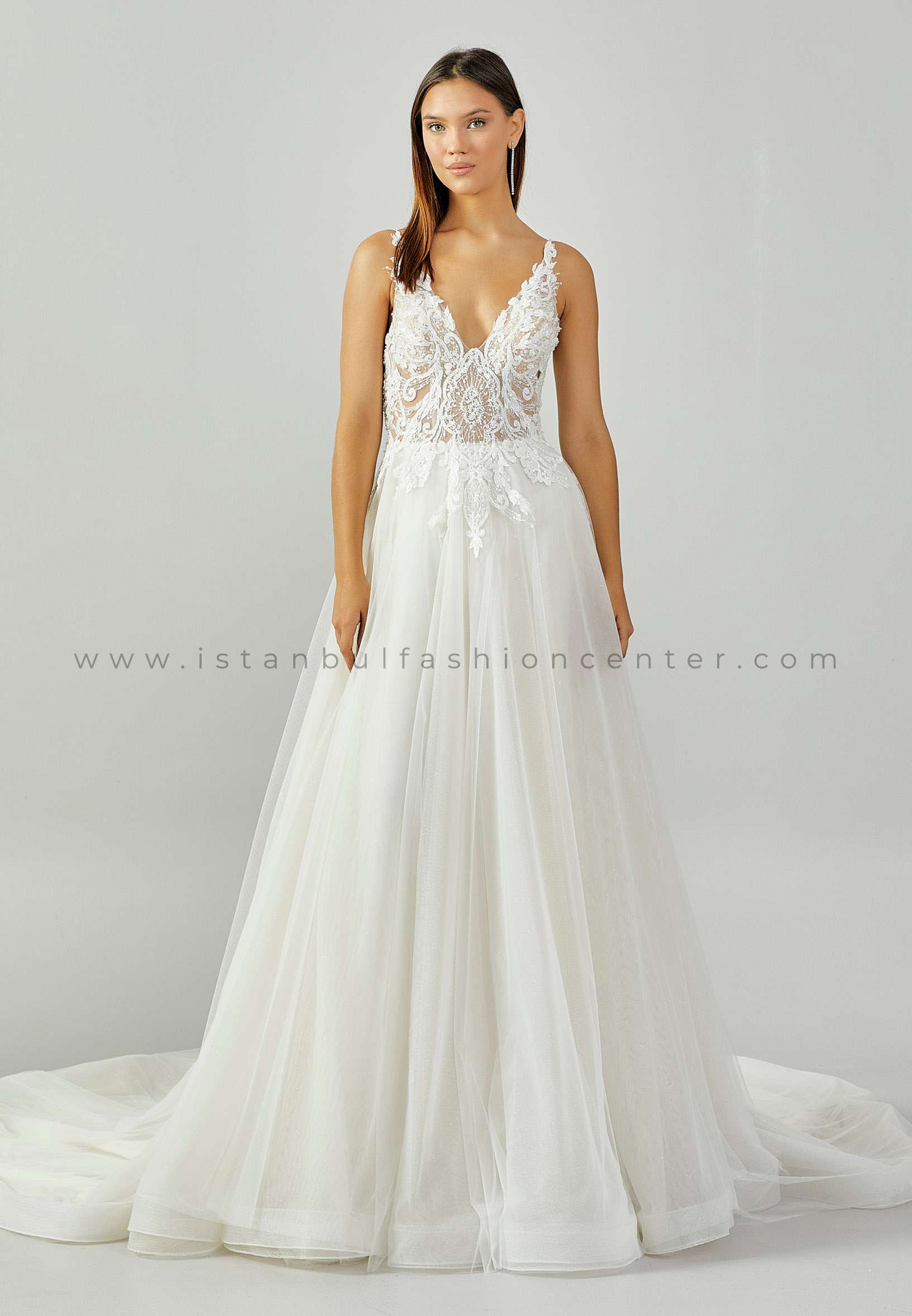 MAXRA GOVANNA BRIDAL Regular Sleeveless Maxi Tulle White Wholesale Women's  Wedding Dress MGB1672byz | Istanbul Fashion Center
