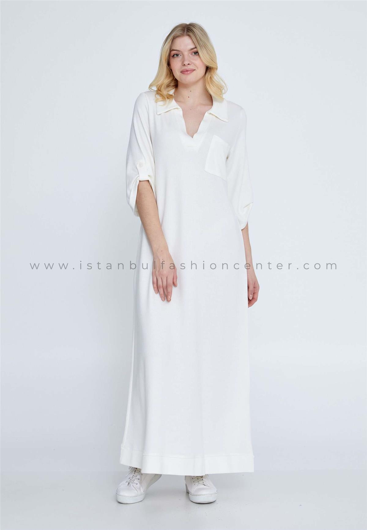 Mi longueur Maxi Coton Colonne Reguliers Ecru Robe Decontractee Nly100440032ekr