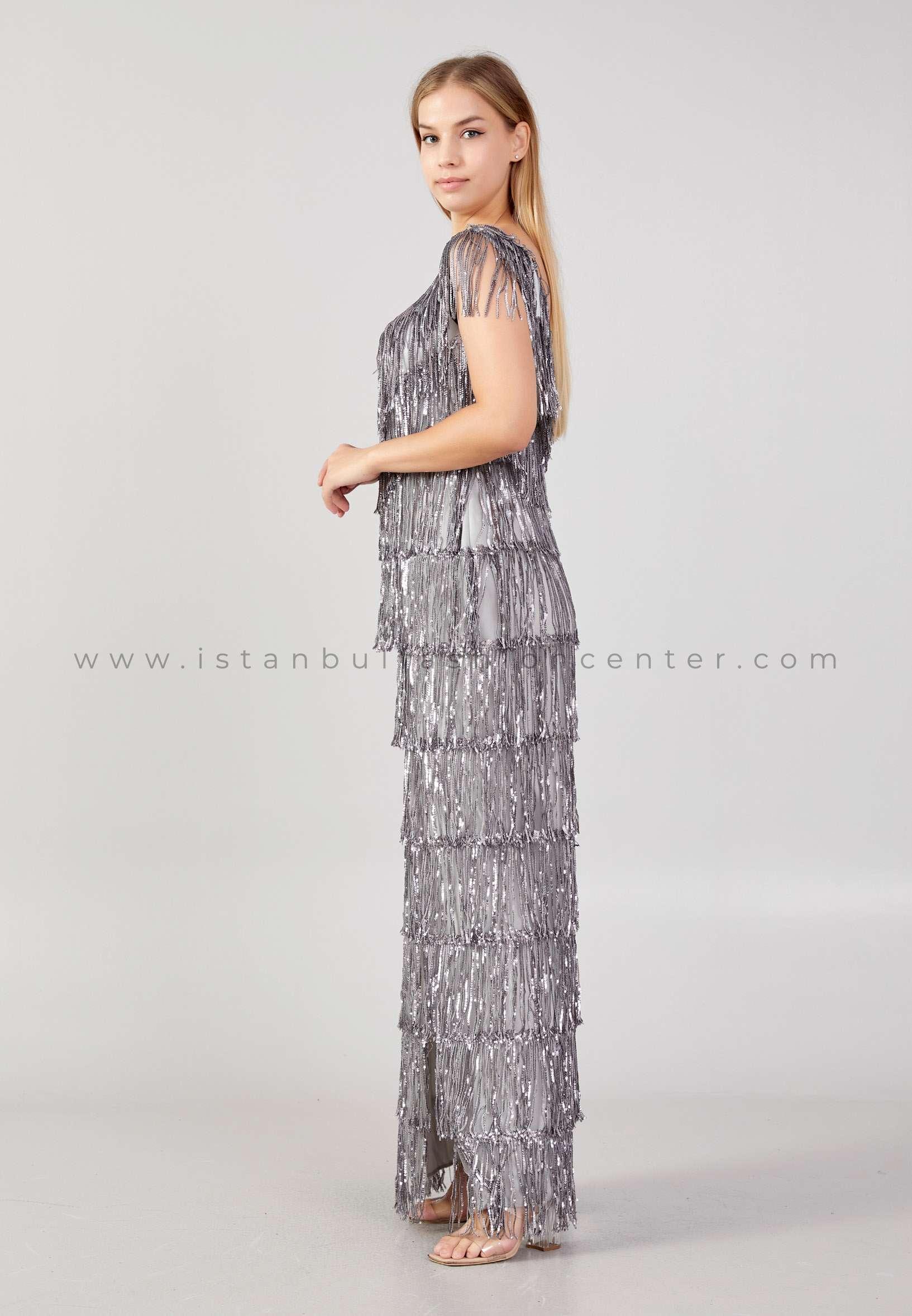 Sequin Fringe Maxi Dress