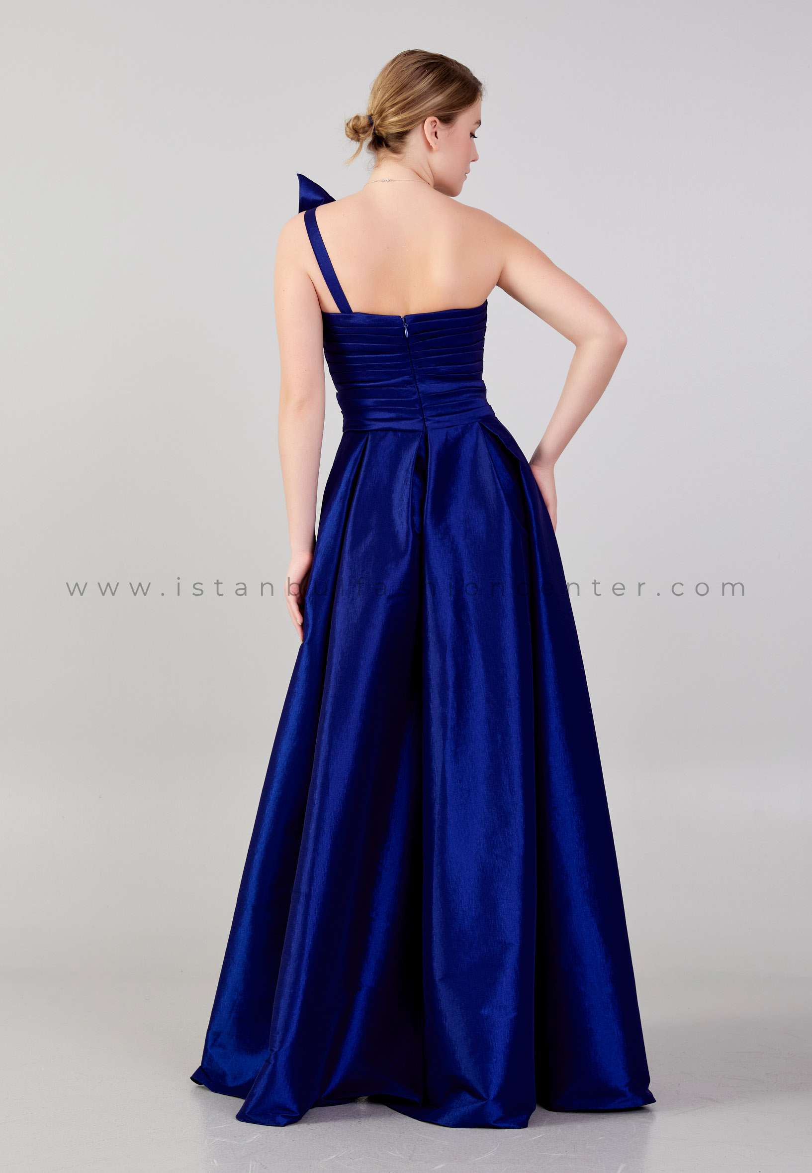 Royal blue one shoulder bridesmaid clearance dress