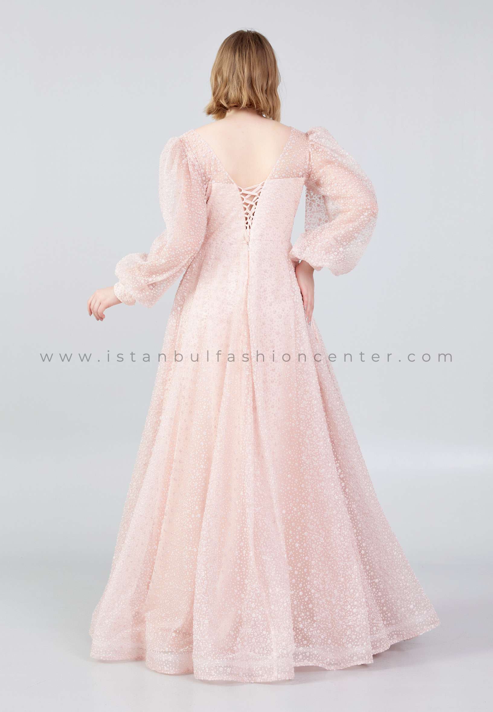SHECCA Manche longue Maxi Tulle Trapeze Reguliers Rose Robe de Bal Shc63706 747pud