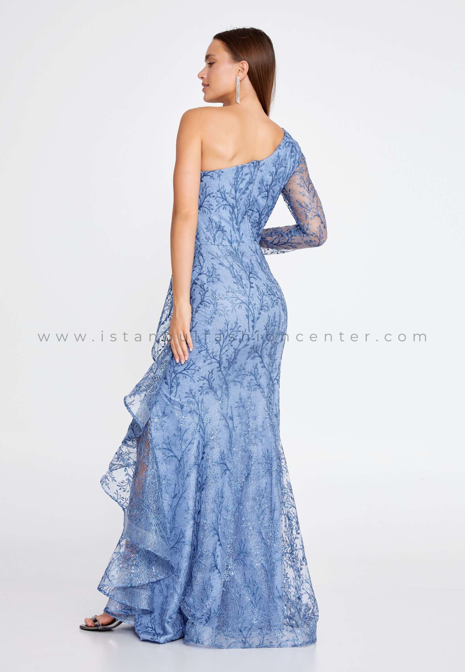 Last Forever Powder Blue One-Shoulder Ruffle Maxi Dress