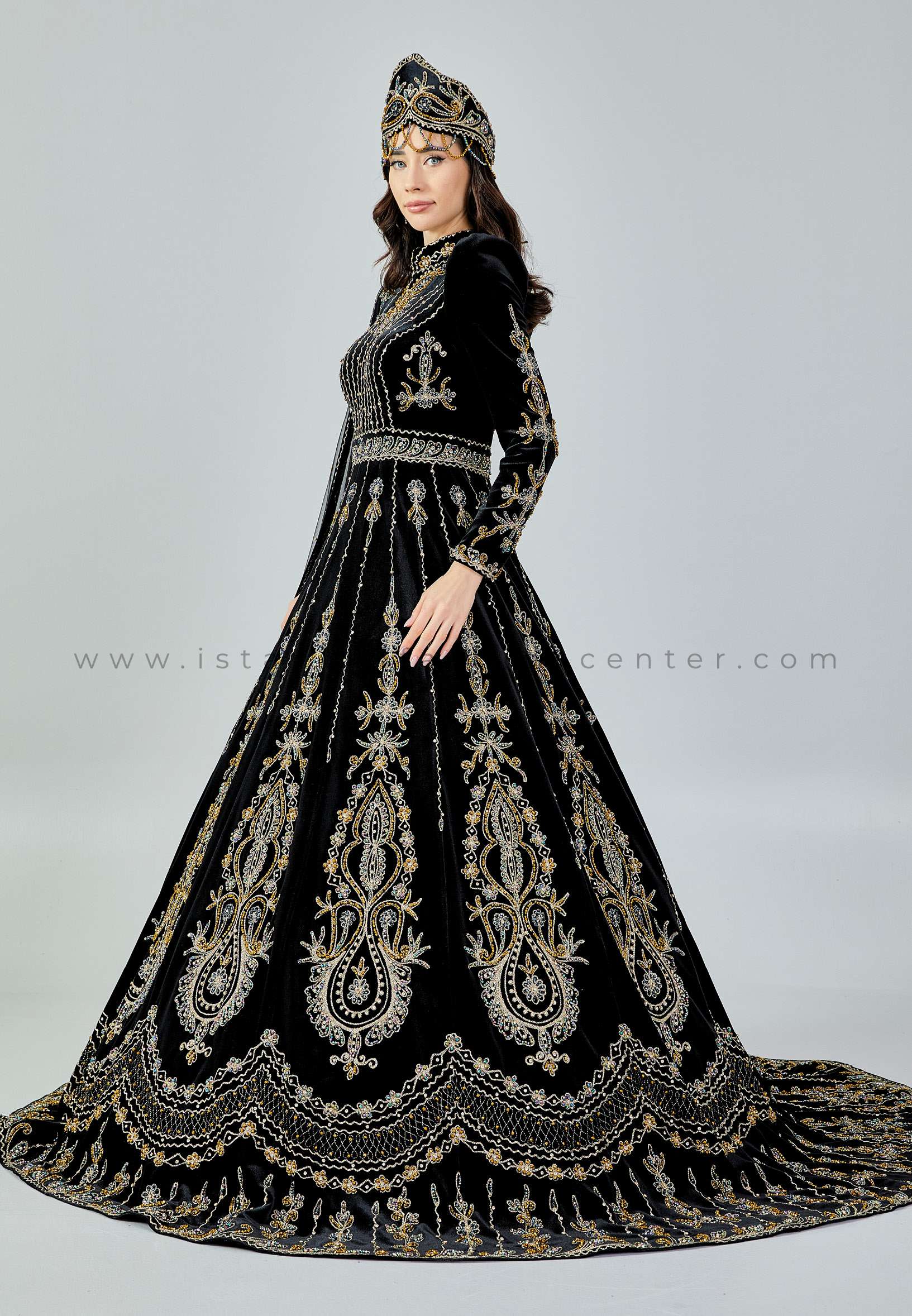 Long Sleeve Maxi Velvet Regular Black Engagement Dress Zhnzth1104syh