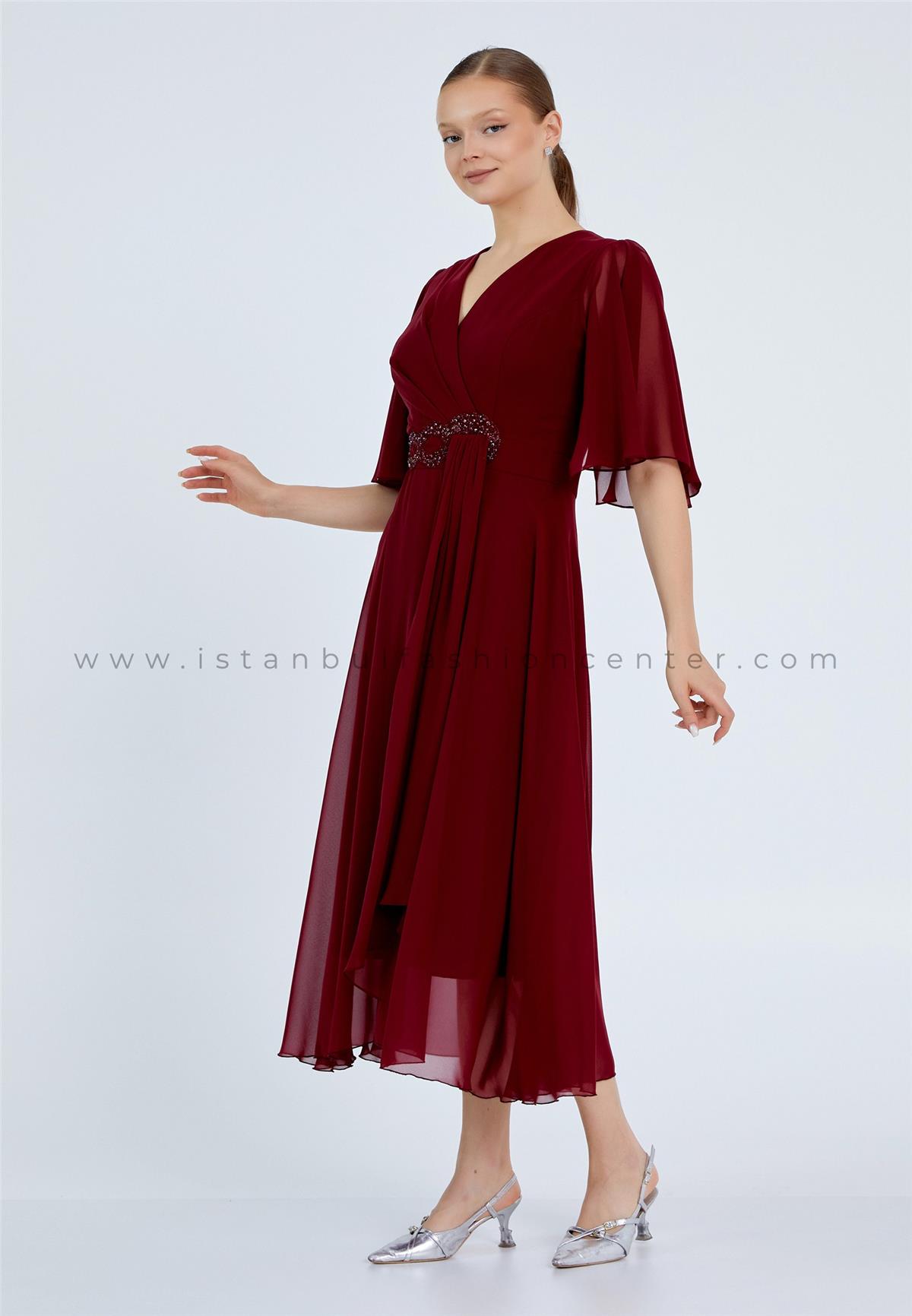 DRESS UP Mid Length Midi Chiffon Column Plus Size Burgundy Evening Dress Drs2290bor