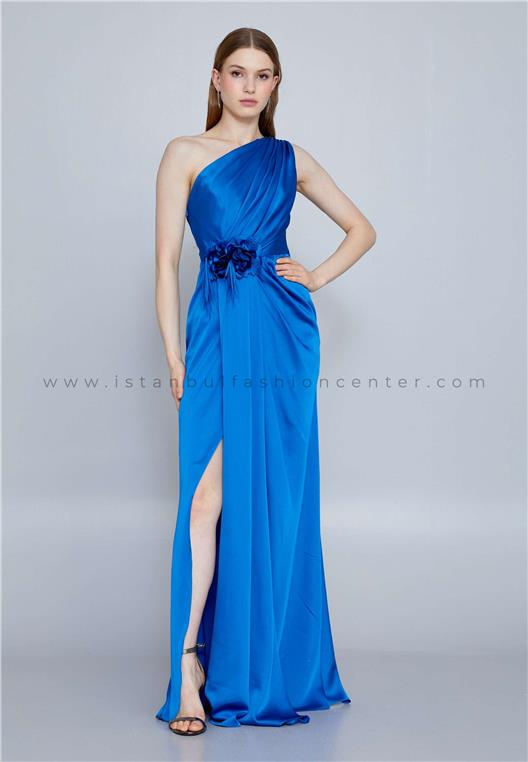 EXPLOSION Regular Sleeveless Maxi Satin Column Blue Wholesale Women's ...