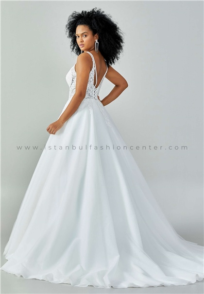 GAJ Gelinlik Couture Sleeveless Maxi Tulle Regular Ecru Wedding Dress  Ggcleylakıb