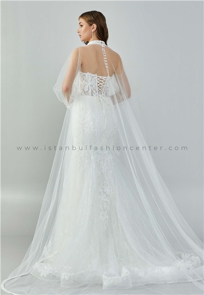 WHITE HOUSE BRIDALLong Sleeve Maxi Tulle Regular Ecru Wedding Dress Who7107kre