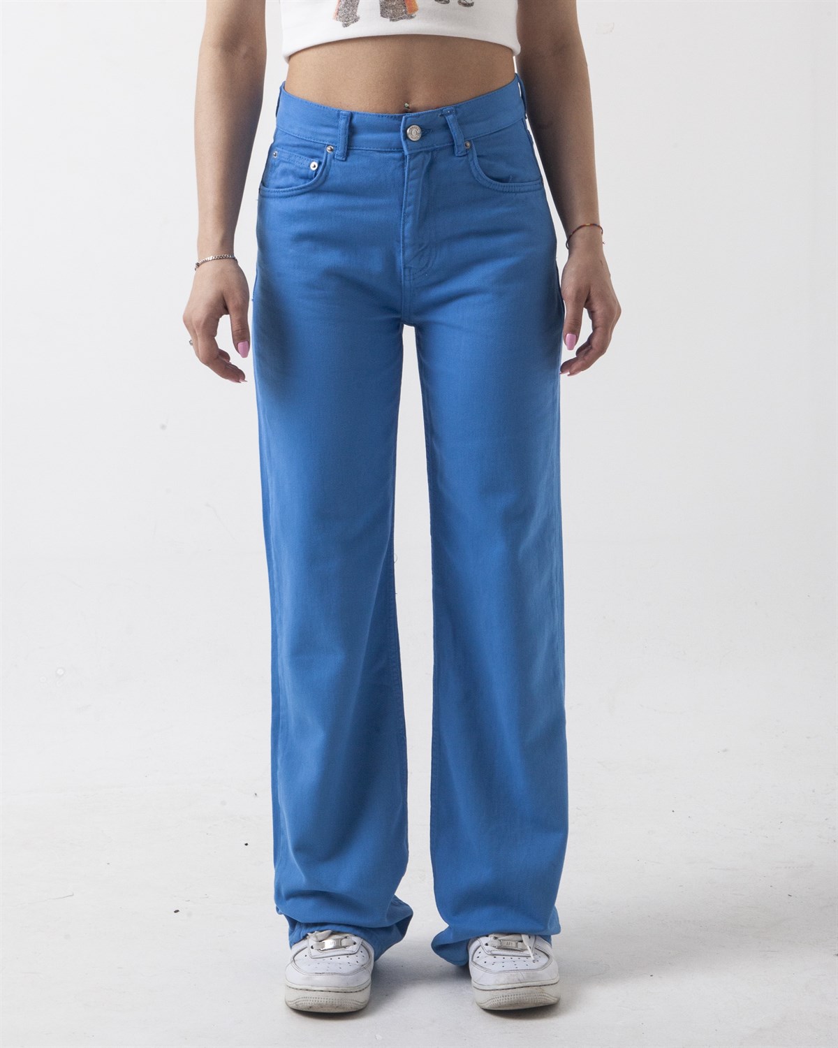 Blue Straight Loosefit Pantolon
