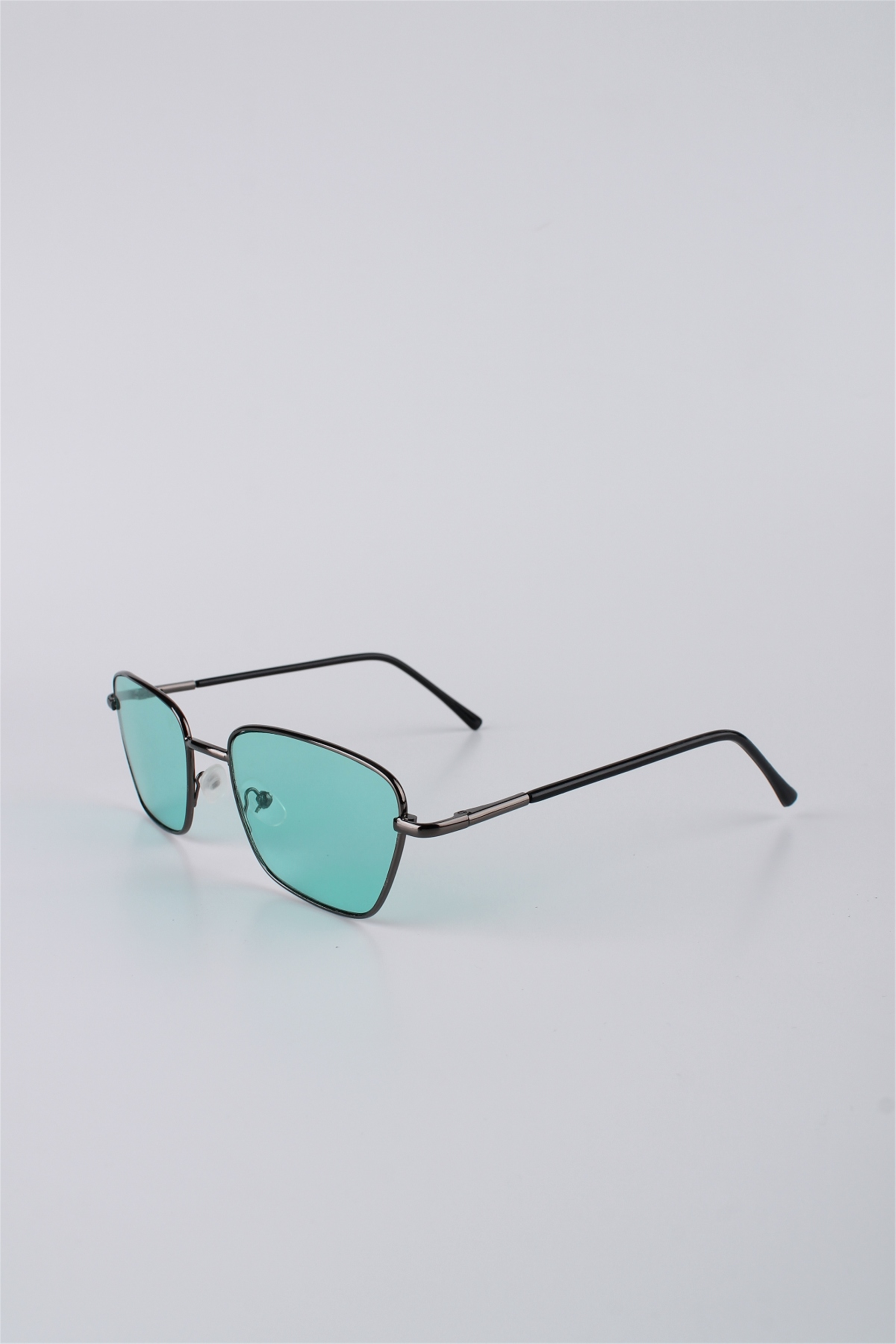 By Marine Füme Çerçeveli Geometrik Turkuaz Camlı Unisex Güneş Gözlüğü GG25BMTOMPL3R05